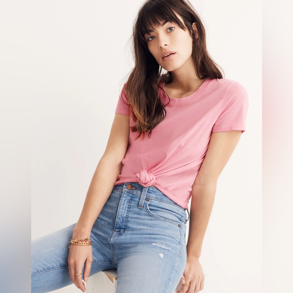 Madewell Pink Knot-Front Tee size XS